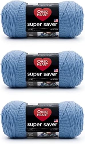 Image of Red Heart Super Saver Light Periwinkle Yarn of 198g /7oz - Acrylic - 4 Medium (Worsted) - 364 Yards - Knitting /Crochet (Pack of 24)