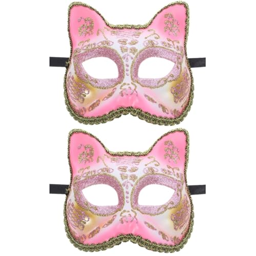 Masque de chat rose Healvian pour enfant lot de 2 déguisements cosplay