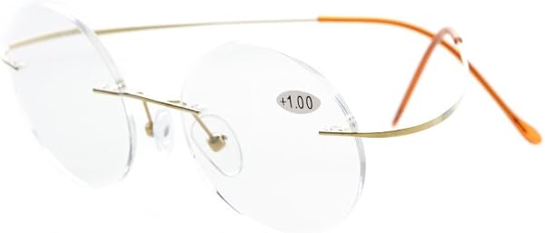 Eyekepper Okulary do czytania bez oprawek dla mężczyzn i kobiet tytanu okrągłe