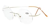 Eyekepper Okulary do czytania bez oprawek dla mężczyzn i kobiet tytanu okrągłe
