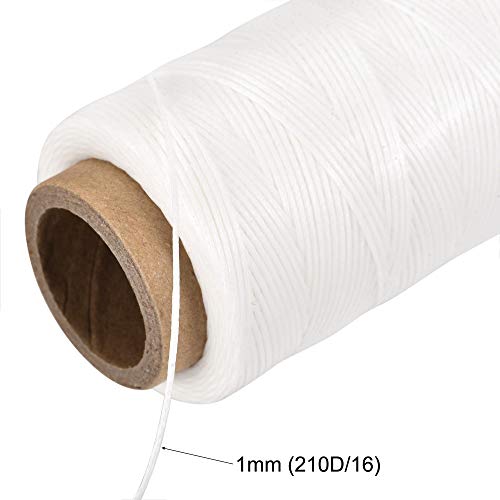 Fil à coudre en cuir blanc cordon polyester ciré 1mm couture manuelle 180m