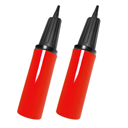 Balloon Pump Handheld - Mini Dual Action Balloon Pump, Bomba para Inflar Globos, Hand Pump Balloon Inflator for Party Garlands, Inflatables, Yoga Balls, 2 Pack Red Ballon Air Pump