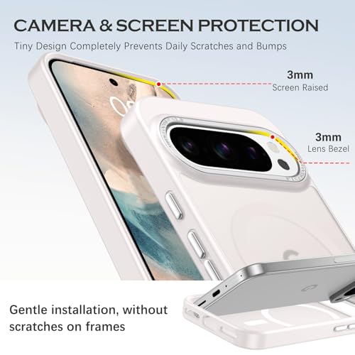 Image of YINLAI for Google Pixel 10 Pro XL Case,Magnetic Compatible with MagSafe, Slim Matte Anti-Fingerprint, Shockproof Full Body Military Grade Protection for Google Pixel 10 Pro XL Cover, Light Gray