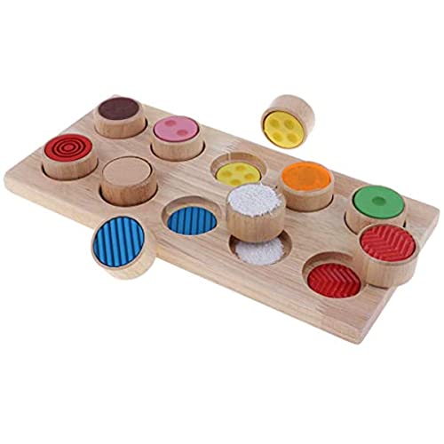 RAHBI Tablero táctil a Juego con Texturas de Madera, Tablero táctil y a Juego, Tablero sensorial Educativo táctil y táctil, Touch and Match Board