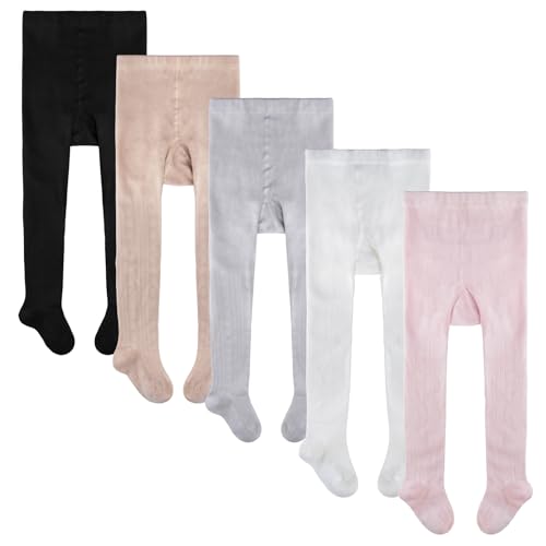 Baby Girls Cable Knit Tights Toddler Leggings Winter Warm Stockings Footed Dance Pantyhose Solid Knit Pants for Kids