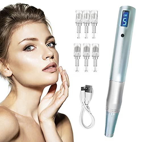 Derma Pen Eléctrico con Microagujas, Cicatrices de Acné,...