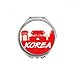 Red Outline Landmark Korea Hand Compact Mirror Round Portable Pocket Glass
