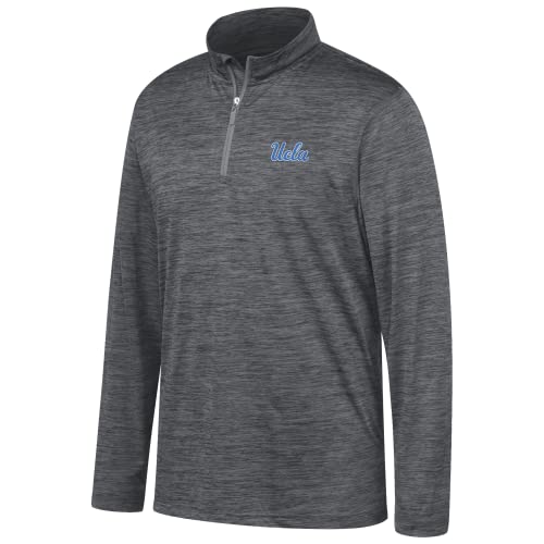 Top of the World NCAA Ucla Bruins Men s Space Dyed Poly Quarter Zip Pullover, Graphite, Size Large