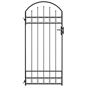 vidaXL Gartentor Gewölbte Spitze 89x200cm Schwarz