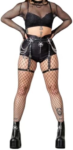 Killstar Helreign Harness Black Faux Leather Baphomet Gothic Punk-XS-M