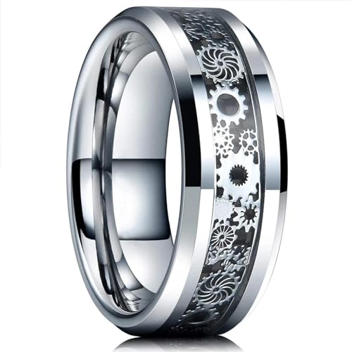 Alliance tendance noire de 8 mm avec finition biseautée haut de gamme - 7