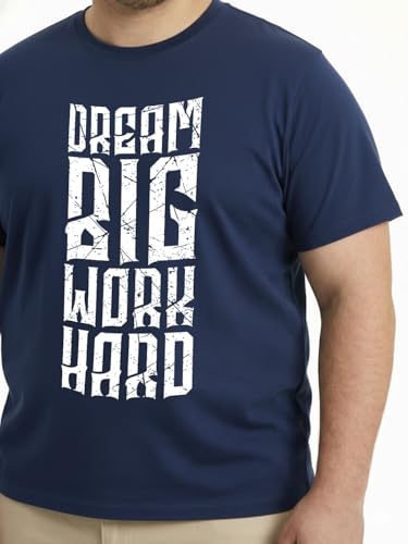 Image of Toodlegram Cotton Printed T-Shirt for Plus Size Men Round Neck Casual