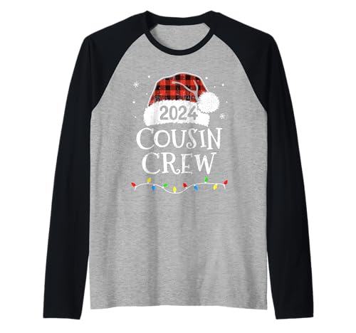 Christmas cousin crew 2024 matching xmas family pajama Raglan Baseball Tee