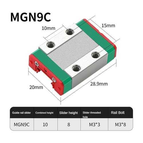 Guía lineal MGN9 acero inoxidable y bloque corredera 2