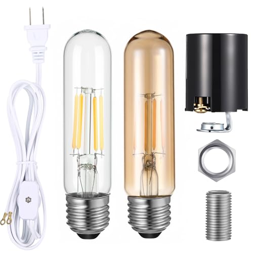 Baquler Large Ceramic Christmas Tree Wiring Kit, with 4 Watts LED Bulbs, E26 Candelabra Base, Lamp Wiring Kit, Christmas Tree Replacement Lights for Desk Lamp Lighting Large Size Objects DIY Projects