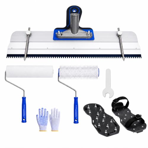 Self Leveling Cement Epoxy Floor Tool Kit, 9” Spike Roller, Spiked Shoes