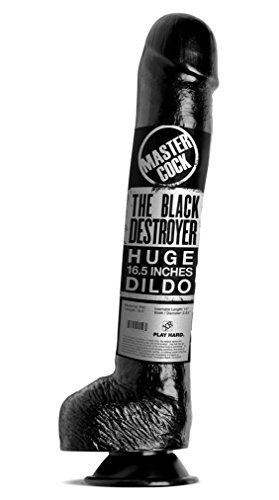 Master Series The 16.25 Inch Colossus Dildo With Suction Cup Base, Extra Large Lifelike And Realistic Thick Toy For Women, Men, And Adult Couples, Made With Flexible And Firm Pvc Material, Black #TOP4