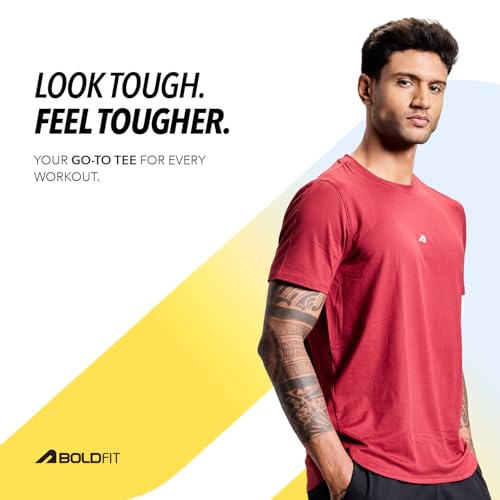 Image of Boldfit Tshirt for Man Regular fit Gym t Shirts for Men Workout Active wear t Shirt for Man Running Mens t-Shirts Running Tshirt for Men Workout Gym wear Mens