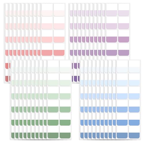 480 Stück Kleberegisterkarten, Seitenmarker Selbstklebend, Page Marker, Index Tabs, Klebezettel Tabs, Haftnotizen zum Markieren Beschriften für Dokumente, Ordner, Bücher, Tagebuch, Schüler, Lehrer