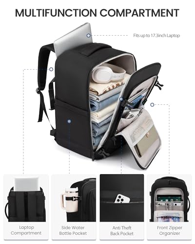 Mochila de viaje LOVEVOOK 40L con 3 cubos de embalaje negra miniatura 4