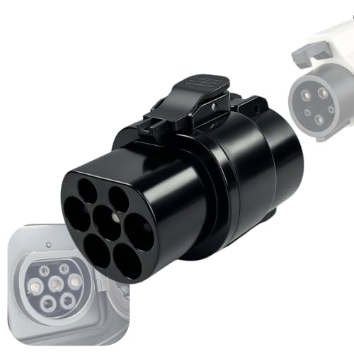 EVqiaoyi J1772 to GB/T EV Adapter, 32A AC Type1 Female to GBT Male EV Charger Connector Converter, Type 1 Charging Stations to GBT Electric Car Adaptor Compatible with BYD EVs (Mini Version)