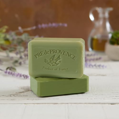 Image of Pre de Provence Artisanal Soap Bar, Natural French Skincare, Enriched with Organic Shea Butter, Quad Milled for Rich, Smooth & Moisturizing Lather, Olive Oil & Lavender, 12.3 Ounce