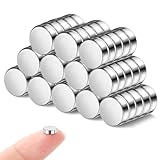 GOOZADA 60Pcs Refrigerator Magnets,6x2 mm Small Silver Fridge Magnet, Round Neodymium Magnets for Whiteboards, Refrigerator, Kitchen, Office, and School