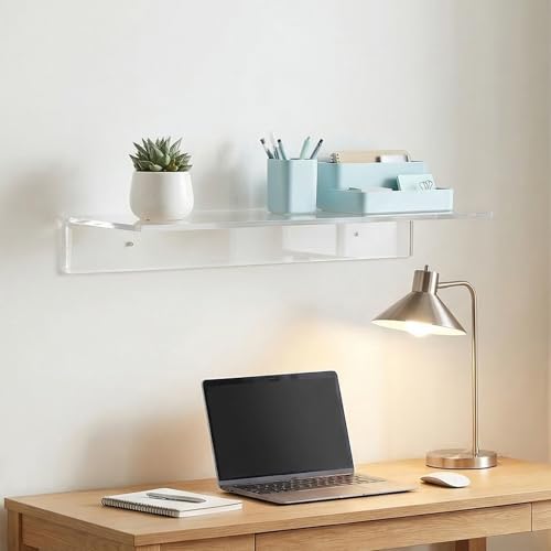 Estantes de pared transparentes STAHAD organizador flotante baño repisas de plástico 5