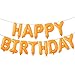 Happy Birthday Balloons, Aluminum Foil Banner Balloons for Birthday Party Decorations and Supplies (Orange)