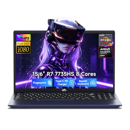 Image of NIMO 15.6 inch FHD IPS Gaming Laptop, AMD Ryzen 7 Computer (Up to 4.75 GHz, Beat i7-12650H) with 64GB DDR5 RAM 1TB SSD Radeon 680M GPU 2-Yr Warranty 180 View Win11 Portable for Business Creator Student