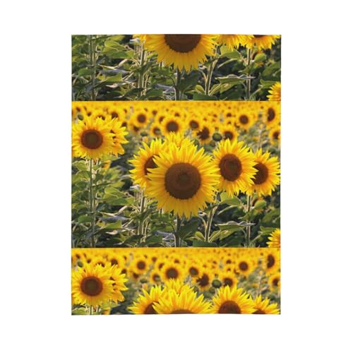 Couverture douce et chaude grand format lit canapé camping tournesol - 3