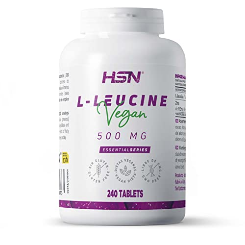 L-Leucina de HSN | 240 Tabletas para 2000 mg de Leucina por Dosis Diaria | Aminoácido Esencial en...