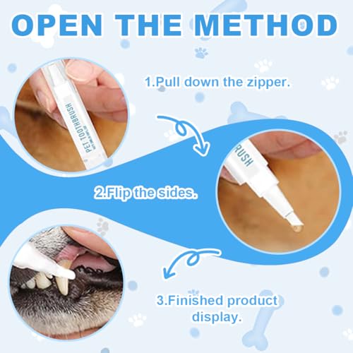 Zahnbürstenstift für Hunde, Pet Toothbrush Pen, Zahnbürsten Reinigungsstift für Haustiere, Zahnsteinentferner für Haustiere zur Verbesserung von Mundgeruch und zur Bekämpfung von Zahnstein, 2 Stück