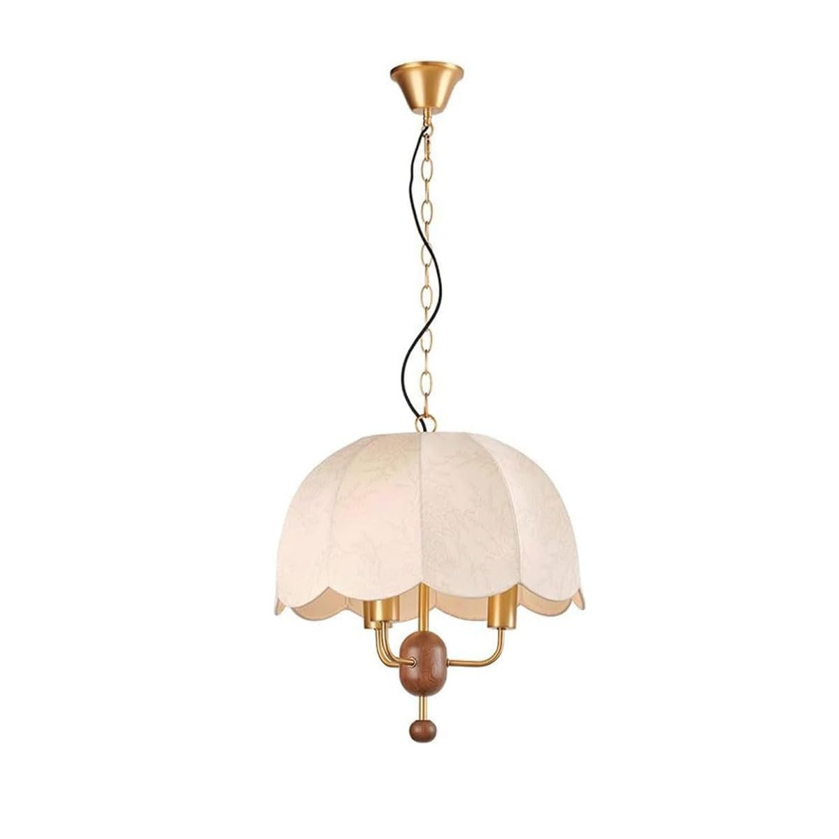 Lustre en tissu de noyer wabi-sabi pour salon et salle à manger