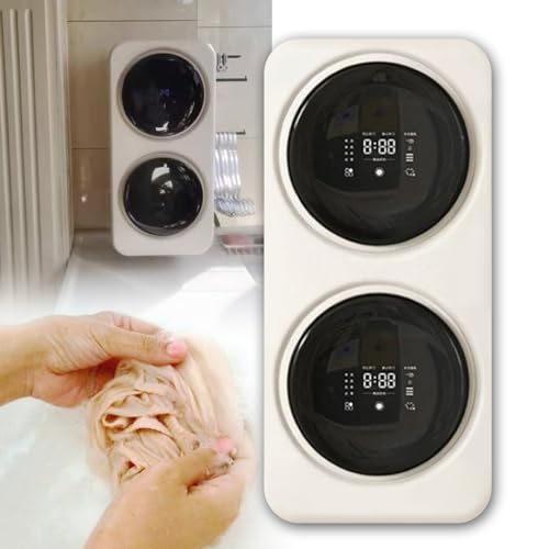 levigationlu Lavadora Portátil, De Pared, Lavadora Secadora Eléctrica Compacta De 2×3.5L, con Tina De Acero Inoxidable, para Apartamentos, Dormitorios, RV