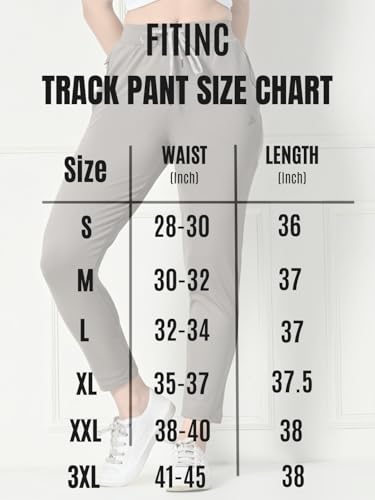 Image of FITINC Premium Trackpant with Zippers Pockets for Women - Best for Gym, Yoga, Workout and Casual Wear