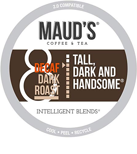 Maud's Decaf Dark Roast Coffee (Decaf Tall Dark & Handsome), 100ct. Recyclable Single