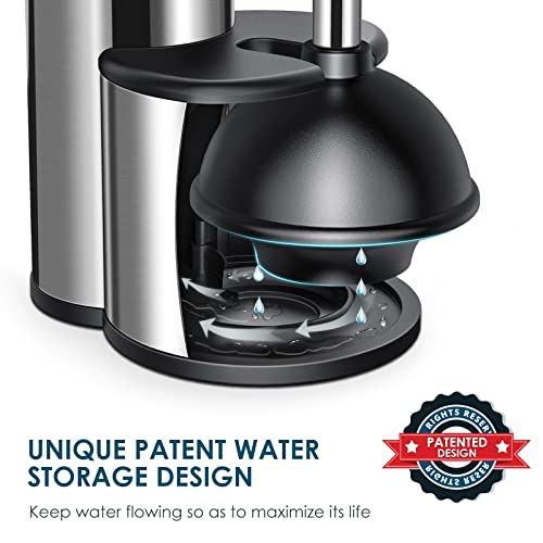 Roleader GESCHIRRGESTELL Toilet Plunger Bowl Brush Set: Hideaway Heavy Duty Toilet Plunger Scrubber Cleaner Holder Combo thumb #4