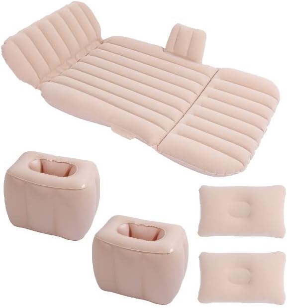 Car Air Mattress with Car Air Pump 2 Pillows for Citroen C1/C2/C3/C4/C5/C4 Cactus/C4 Picasso/C5 Aircross, Comfortable Durable, for Camping, Hiking, Trip and Other Outdoor Activities,A Beige