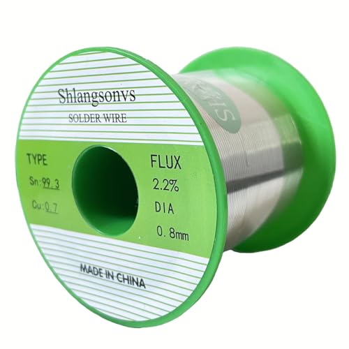 Image of Lead Free Solder Wire Sn99.3 Cu0.7 Tin Wire Rosin Core Flux Content 2.2% Flow Well Electronics Soldering Wire (200g /0.44lb, Wire gauge 0.8mm /0.031in)