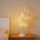 wpdash Lampe de table 36 LED en forme d'arbre de corail blanc chaud avec 3 piles AA ou USB, idéale pour les réunions entre amis, bureau, chambre à coucher, décoration d'intérieur