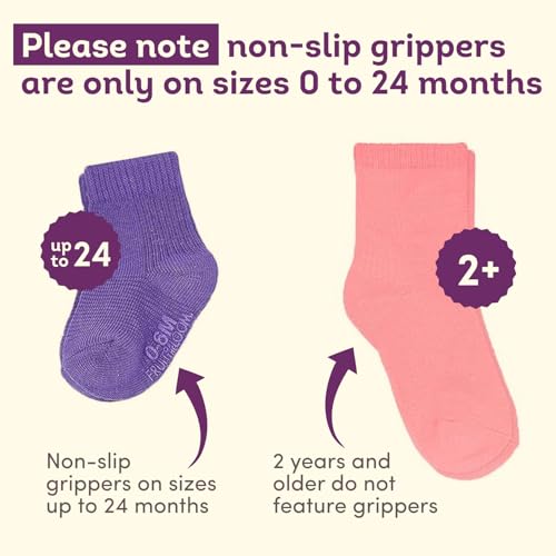 Image of Fruit of the Loom Baby 14-Pack Grow & Fit Flex Zones Cotton Stretch Socks - Unisex, Girls, Boys