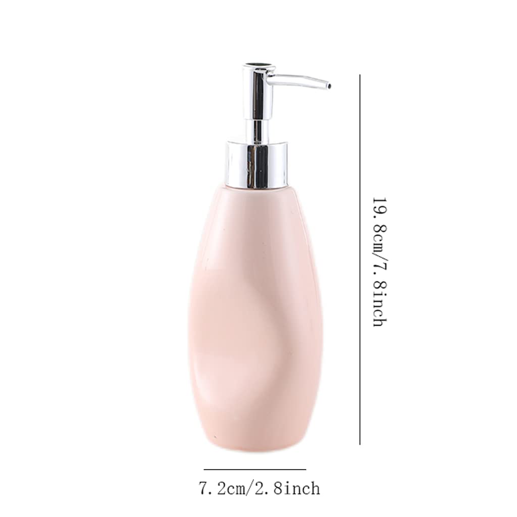 Recargable Bomba dispensadora de jabón de cerámica, con Capacidad para 280 ml de líquido para Lavar a Mano, diseño Decorativo para Cocina y baño, 7,2 * 4,4 * 19,8 cm Dispensadores