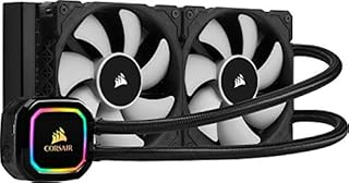 Corsair iCUE H100i PRO XT RGB Liquid CPU Cooler (240mm Radiator, Two 120mm Corsair ML Series PWM Fans, 400 to 2,400 RPM, Advanced RGB Lighting and Fan Control with Software, Easy to Install) Black