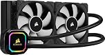 Corsair iCUE H100i PRO XT RGB Liquid CPU Cooler (Corsair ML Series PWM Fans, 400 to 2,400 RPM, Advanced RGB Lighting and Fan Control with Software, Easy to Install), Black, 240 mm Radiator, Two 120 mm