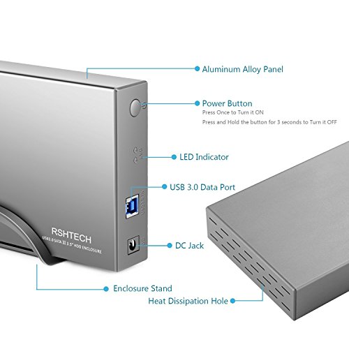 Caja externa aluminio USB 3.0 a SATA 3.5 pulg miniatura 4