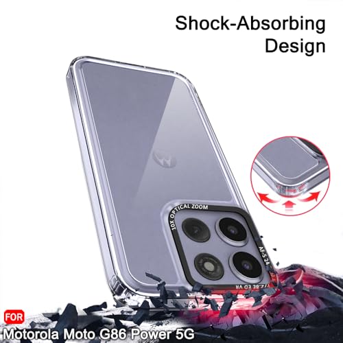 Image of TheGiftKart Hybrid Shockproof Back Cover Case for Motorola Moto G86 Power 5G | Stylish Camera Border | Electroplated Buttons | Crystal Clear Hard Back Cover Case (TPU & PC, Transparent Bumper)