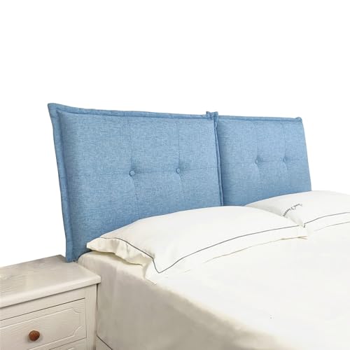 LGQLYH Fundas acolchadas para cabecera de cama individual, king y doble, 10 cm de grosor, desmontable, lavable, todo incluido, protector contra el polvo (140 x 60 x 10 cm, azul A)