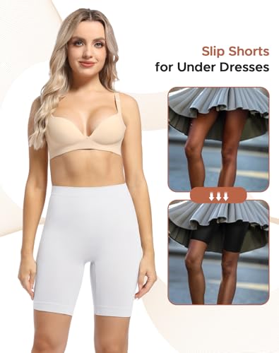 Image of INNERSY Womens Slip Shorts for Under Dresses High Waisted Bike Shorts 3-Pack