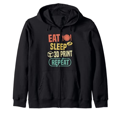 Eat Sleep 3D Print Repeat | Funny 3D Printing Machine Quote Sudadera con Capucha